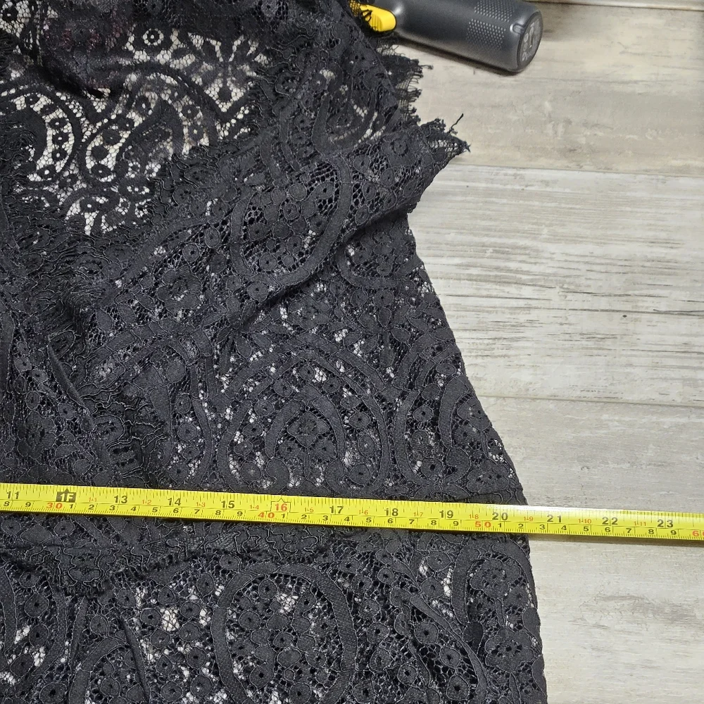 FREE PEOPLE Heart In Two Black Lace V-Neck Sleeveless Dress Size Large